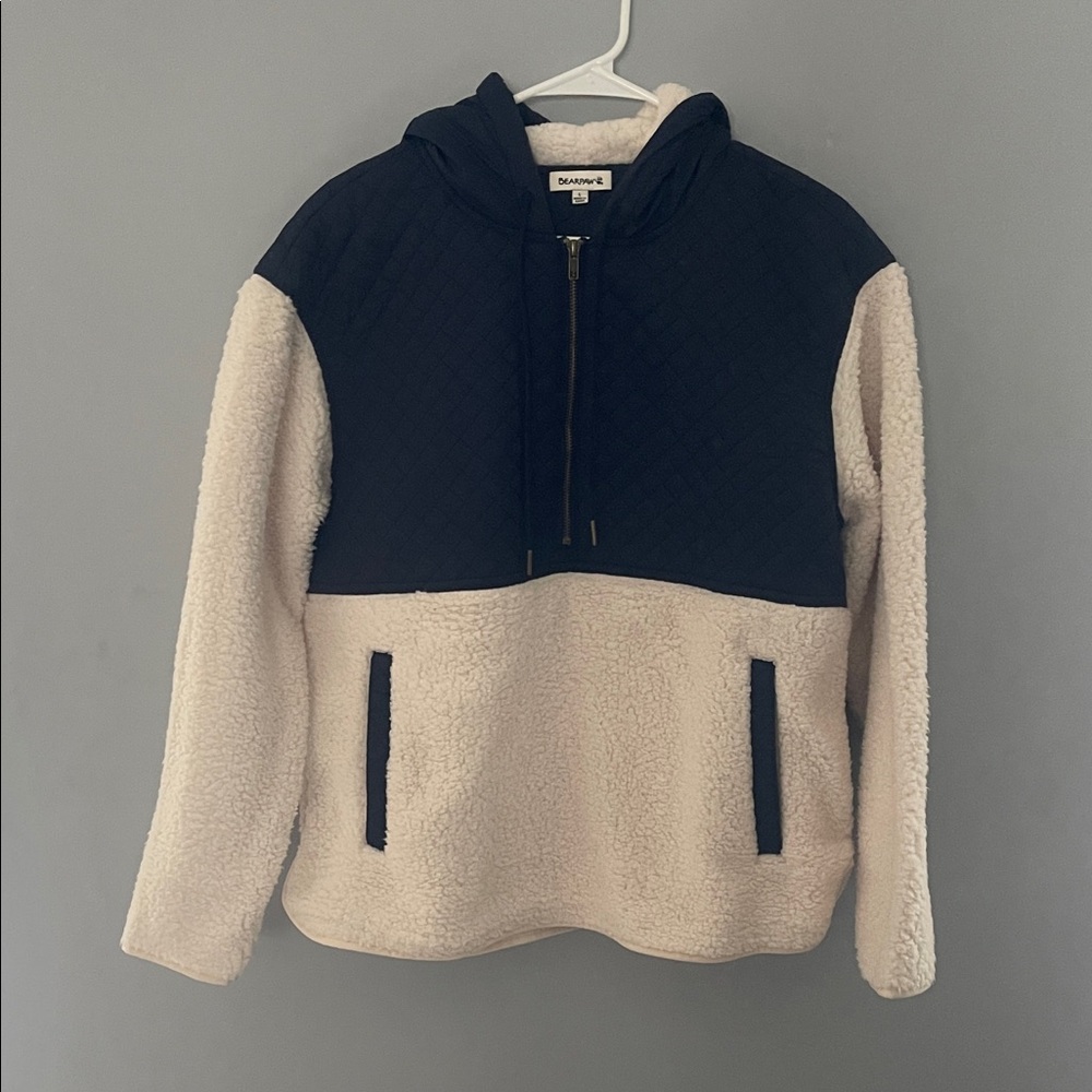 BearPaw Navy Blue and Cream Hoodie